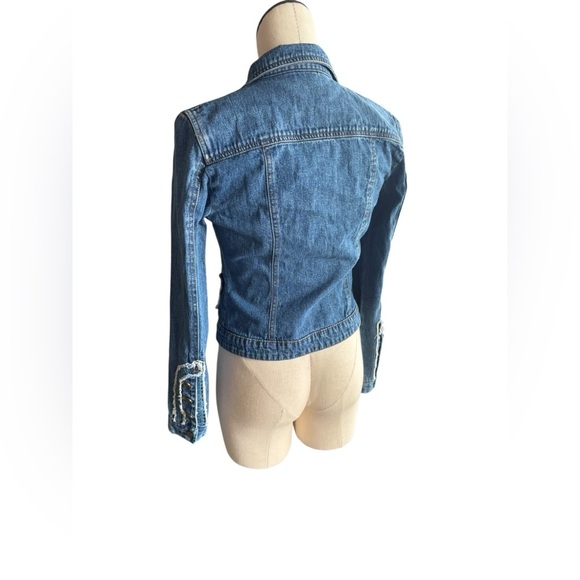 Y2K Floral Stitched Denim Jacket size Medium - Picture 6 of 11